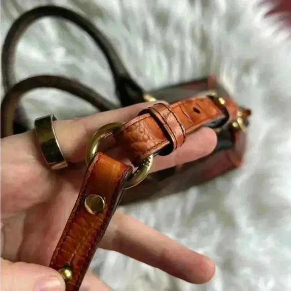 Brahmin Embossed Leather Satchel with Tassel Charm + Original Dustbag - Picture 5 of 14